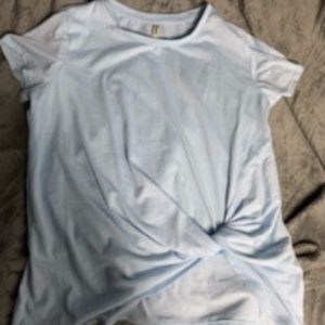 Blue Short Sleeve Knotted Shirt